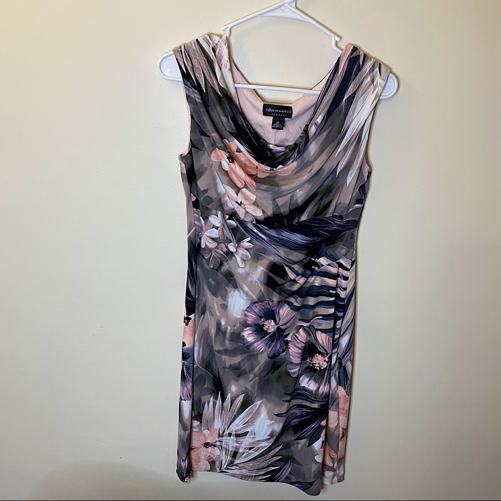 Connected Appeal swoop neck floral dress